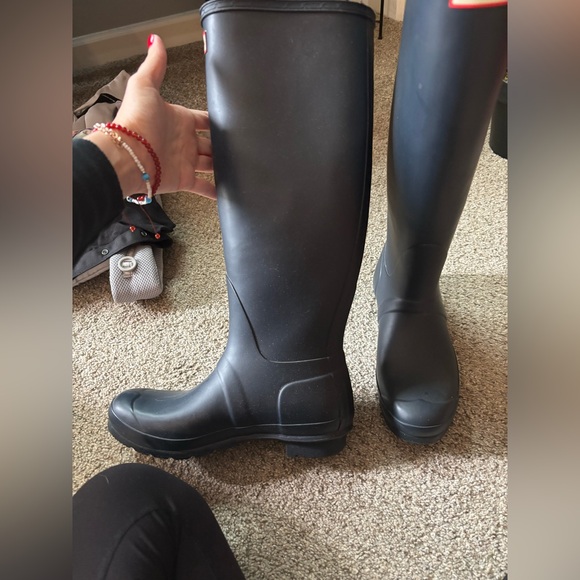 Navy Blue Hunter Boots - Picture 2 of 4